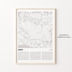 Crete Map Print, Crete Map Print, Crete Map Print, Crete Wall Decor Art, Crete, Housewarming Geschenk