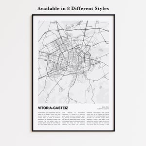 Vitoria-Gasteiz Map Print, Vitoria-Gasteiz Travel Map, Vitoria-Gasteiz Wall Decor Art, Vitoria-Gasteiz Araba, Housewarming Gift