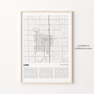 Lodi Map Print, Lodi Travel Map, Lodi Wall Decor Art, Lodi California, Housewarming Gift