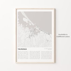 Tauranga Karte, Tauranga Karte, Tauranga Wanddekor Kunst, Tauranga Bay of Plenty, Einweihungsgeschenk