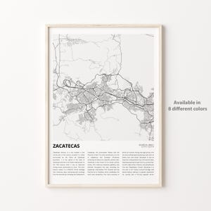 Zacatecas Map Print, Zacatecas Map Print, Zacatecas Wanddekor Kunst, Zacatecas Zacatecas, Housewarming Geschenk