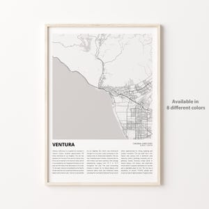 Ventura Map Print, Ventura Travel Map, Ventura Wall Decor Art, Ventura California, Housewarming Gift