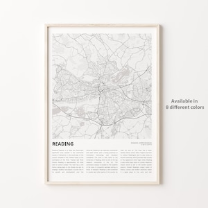 Lese Karte Drucken, Lese Reise Karte, Lese Wand Dekor Kunst, Lesen England, Housewarming Geschenk