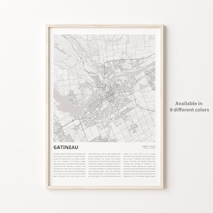 Gatineau Map Print, Gatineau Map Print, Gatineau Wanddekor Kunst, Gatineau Quebec, Housewarming Geschenk