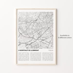 L'Hositalet de Llobregat Karte Drucken, L'Hositalet de Llobregat Karte, L'Hositalet de Llobregat Barcelona Wanddekor Kunst,
