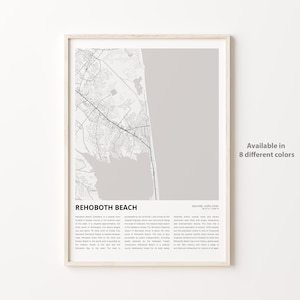 Rehoboth Beach Map Print, Rehoboth Beach Map Print, Rehoboth Beach Wanddekor Kunst, Rehoboth Beach Delaware, Housewarming Geschenk