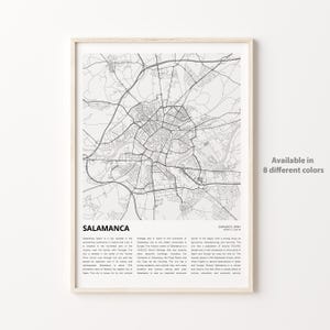Salamanca Map Print, Salamanca Travel Map, Salamanca Wall Decor Art, Salamanca Salamanca, Housewarming Gift