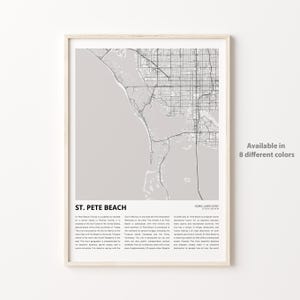 St. Pete Beach kaart afdrukken, St. Pete Beach reiskaart, St. Pete Beach muur decor kunst, St. Pete Beach, Florida, housewarming cadeau