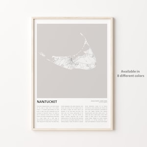 Nantucket Map Print, Nantucket Travel Map, Nantucket Wall Decor Art, Nantucket Massachusetts, Housewarming Gift