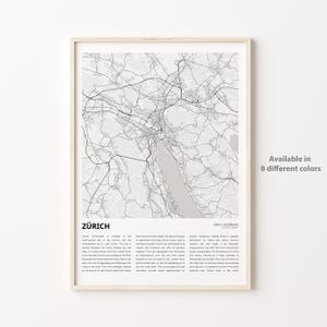Zürich Map Print, Zürich Travel Map, Zürich Wall Decor Art, Zürich Zürich, Housewarming Gift