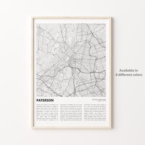 Paterson Karte Druck, Paterson Karte, Paterson Wanddekor Kunst, Paterson New Jersey, Housewarming Geschenk