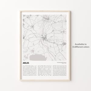 Arles Map Print, Arles Travel Map, Arles Wall Decor Art, Arles Bouches-du-Rhône, Housewarming Gift