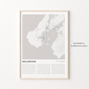 Wellington Map Print, Wellington Travel Map, Wellington Wall Decor Art, Wellington Wellington, Housewarming Gift