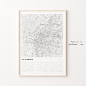 Nanchang Map Print, Nanchang Map Print, Nanchang Map Print, Nanchang Wanddekor Kunst, Nanchang Journalxi, Housewarming Geschenk