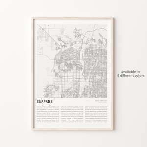 Impresión de mapa sorpresa, mapa de viaje sorpresa, arte de decoración de pared sorpresa, Arizona sorpresa, regalo de inauguración de la casa