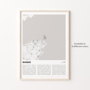 Rhodos Karte, Wand Kunst, Einweihungsparty Geschenk