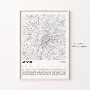 Antwerp Map Print, Antwerp Travel Map, Antwerp Wall Decor Art, Antwerp Antwerp, Housewarming Gift