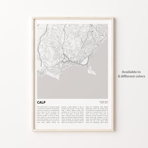 Impresión de mapa de Calp, mapa de viaje de Calp, arte de decoración de pared de Calp, Calp Alicante, regalo de inauguración de la casa