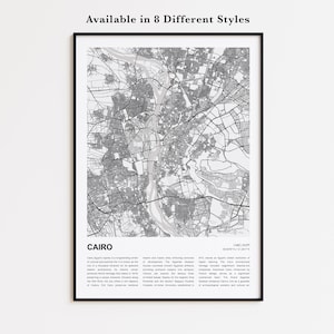 Cairo Map Print, Cairo Travel Map, Cairo Wall Decor Art, Cairo Cairo, Housewarming Gift