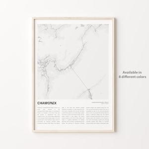 Chamonix Map Print, Chamonix Travel Map, Chamonix Wall Decor Art, Chamonix Auvergne-Rhône-Alpes, Housewarming Gift