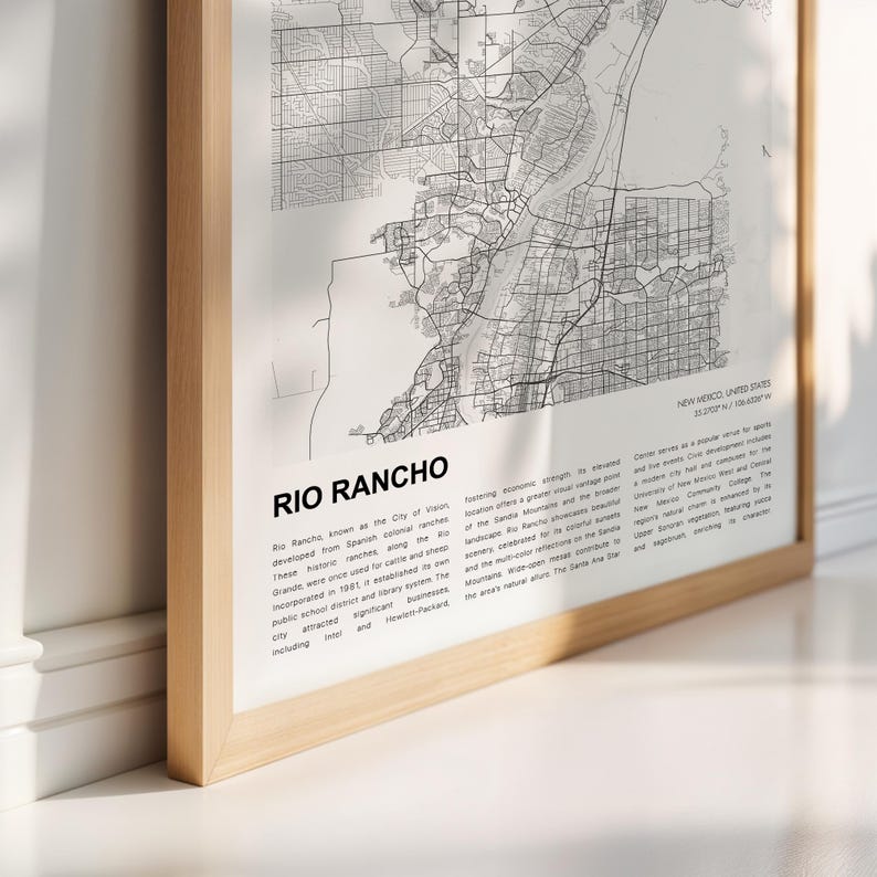Rio Rancho Map Print, Rio Rancho Travel Map, Rio Rancho Wall Decor Art ...