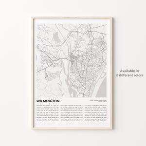 Wilmington Map Print, Wilmington Travel Map, Wilmington Wall Decor Art, Wilmington North Carolina, Housewarming Gift