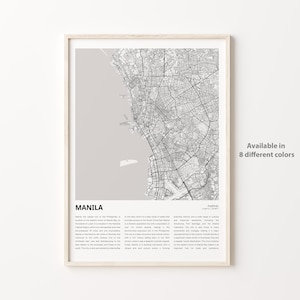 Manila Map Print, Manila Travel Map, Manila Wall Decor Art, Manila , Housewarming Gift