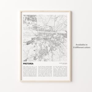 Pretoria Map Print, Pretoria Travel Map, Pretoria Wall Decor Art, Pretoria Gauteng, Housewarming Gift