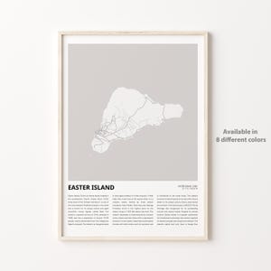 Impression de carte de l'île de Pâques, carte de voyage de l'île de Pâques, art déco murale île de Pâques, île de Pâques île de Pâques, cadeau de pendaison de crémaillère