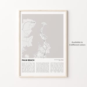 Impression de carte Palm Beach, carte de voyage Palm Beach, art déco murale Palm Beach, Palm Beach New South Wales, cadeau de pendaison de crémaillère