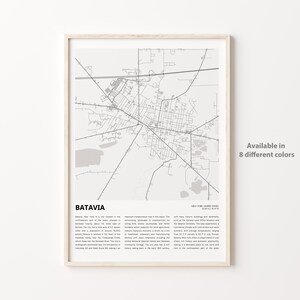 Kaartafdruk Batavia, reiskaart Batavia, wanddecoratie Batavia kunst, Batavia New York, housewarmingcadeau gepersonaliseerde kaartposterprint