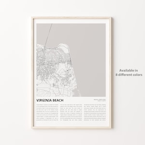 Virginia Beach Map Print, Virginia Beach Map Print, Virginia Beach Wand-Dekor-Kunst, Virginia Beach Virginia, Housewarming Geschenk