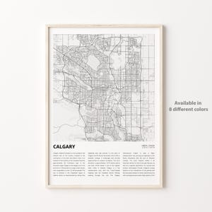 Calgary Map Print, Calgary Travel Map, Calgary Wall Decor Art, Calgary Alberta, Housewarming Gift