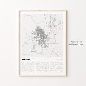 Hermosillo Karte Drucken, Hermosillo Karte, Hermosillo Wanddekor Kunst, Hermosillo Sonora, Housewarming Geschenk