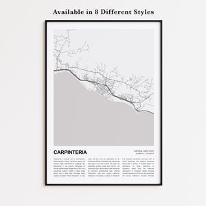 Carpinteria Map Print, Carpinteria Travel Map, Carpinteria Wall Decor Art, Carpinteria California, Housewarming Gift