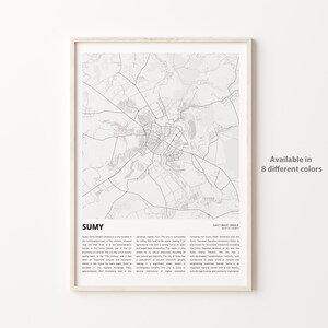 Sumy Kartendruck, Sumy Reisekarte, Sumy Wanddekorkunst, Sumy Sumy Oblast, Einweihungsgeschenk