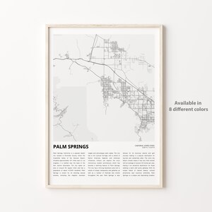 Impression de carte de Palm Springs, carte de voyage de Palm Springs, art déco murale Palm Springs, Palm Springs en Californie, cadeau de pendaison de crémaillère