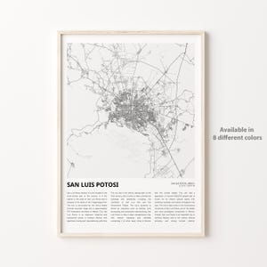 San Luis Potosi Map Print, San Luis Potosi Travel Map, San Luis Potosi Wall Decor Art, San Luis Potosi San Luis Potosi, Housewarming Gift