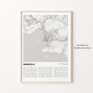 Marseille Karte Drucken, Marseille Karte, Marseille Wanddekor Kunst, Marseille Bouches-du-Rhône, Einweihungsparty Geschenk