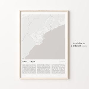 Impresión de mapa de Apollo Bay, mapa de viaje de Apollo Bay, arte de decoración de pared de Apollo Bay, Apollo Bay Victoria, regalo de inauguración de la casa