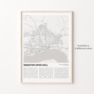 Kingston upon Hull Karte Druck, Kingston upon Hull Reisekarte, Kingston upon Hull Wanddekor Kunst, Kingston upon Hull England
