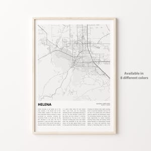 Helena Map Print, Helena Travel Map, Helena Wall Decor Art, Helena Montana, Housewarming Gift