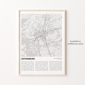Gothenburg Map Print, Gothenburg Travel Map, Gothenburg Wall Decor Art, Gothenburg Västra Götaland, Housewarming Gift