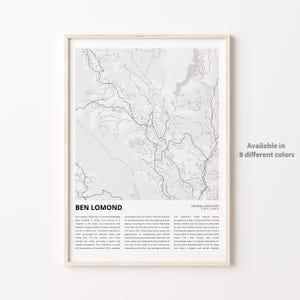 Ben Lomond Karte Druck, Ben Lomond Reisekarte, Ben Lomond Wanddekor Kunst, Ben Lomond Kalifornien, Housewarming Geschenk
