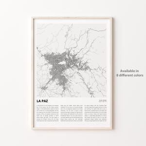 Impression de carte de La Paz, carte de voyage de La Paz, art déco murale La Paz, La Paz La Paz, cadeau de pendaison de crémaillère