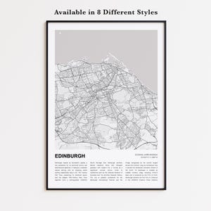 Edinburgh Map Print, Edinburgh Travel Map, Edinburgh Wall Decor Art, Edinburgh Scotland, Housewarming Gift