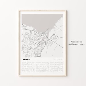 Thurso Map Print, Thurso Travel Map, Thurso Wall Decor Art, Thurso Escocia, Regalo de bienvenida