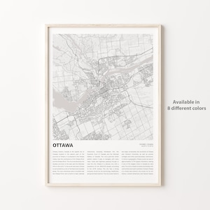 Ottawa Map Print, Ottawa Travel Map, Ottawa Wall Decor Art, Ottawa Ontario, Housewarming Gift