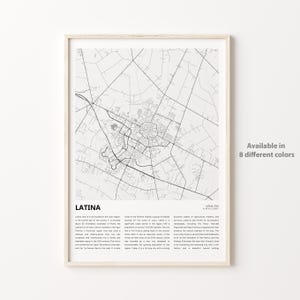 Latina Map Print, Latina Travel Map, Latina Wall Decor Art, Latina Latina, Housewarming Gift