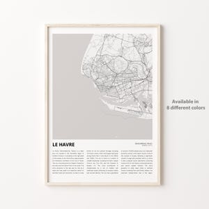 Le Havre Karte, Le Havre Karte, Le Havre Wanddekor Kunst, Le Havre Seine-Maritime, Einweihungsparty Geschenk